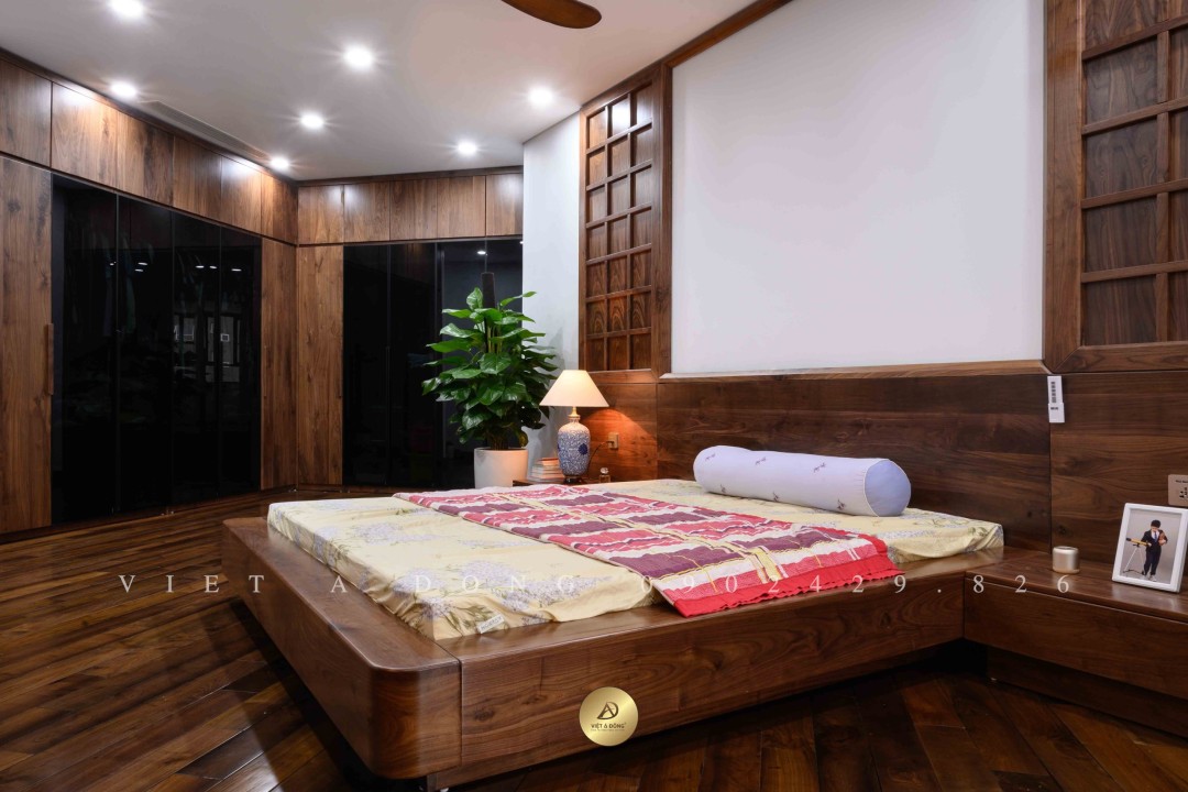 Giường ngủ gỗ óc chó VLEVEL-GN-06